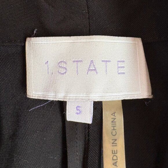 STATE Women’s Draped Open Front Blazer Jacket Black Size Small - Picture 3 of 3